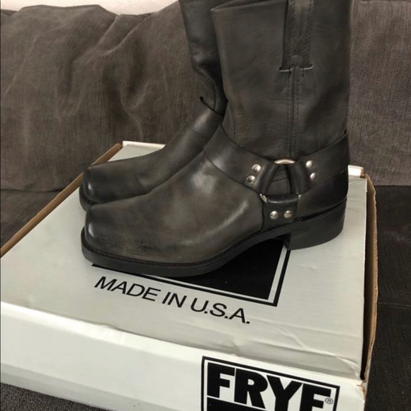 Frye Shoes - Frye Charcoal leather harness boots men’s size 9